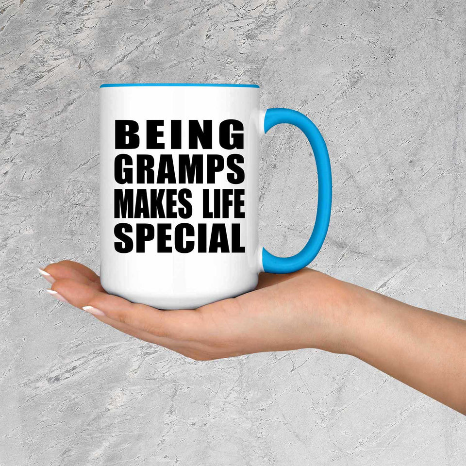 Being Gramps Makes Life Special - 15oz Accent Mug Blue