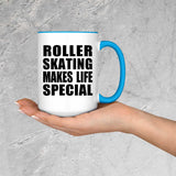 Roller Skating Makes Life Special - 15oz Accent Mug Blue