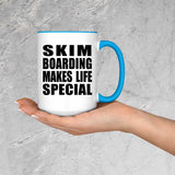 Skim Boarding Makes Life Special - 15oz Accent Mug Blue