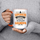 A Superhero Without Cape is Called Grandpa - 15oz Accent Mug Orange