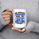 The Smallest Hands Make The Biggest Mark On Dad's Heart - 15oz Accent Mug Orange