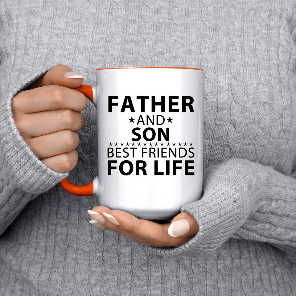 Father and Son, Best Friends For Life - 15oz Accent Mug Orange