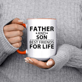 Father and Son, Best Friends For Life - 15oz Accent Mug Orange