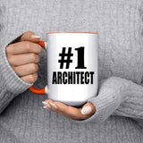 Number One #1 Architect - 15oz Accent Mug Orange