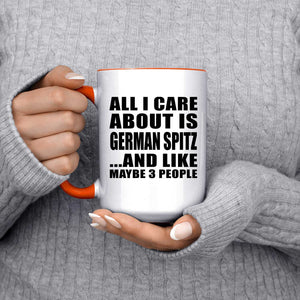 All I Care About Is German Spitz - 15oz Accent Mug Orange