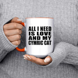 All I Need Is Love And My Cymric Cat - 15oz Accent Mug Orange