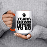 9th Anniversary 9 Years Down Lifetime To Go - 15oz Accent Mug Orange