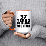 37th Anniversary 37 Years Of Being Mrs Right - 15oz Accent Mug Orange