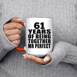 61st Anniversary 61 Years Of Being Mr Perfect - 15oz Accent Mug Orange