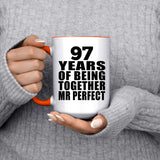 97th Anniversary 97 Years Of Being Mr Perfect - 15oz Accent Mug Orange