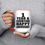 Happy 1st Anniversary 1 Year & Counting - 15oz Accent Mug Orange