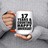 Happy 17th Anniversary 17 Years & Counting - 15oz Accent Mug Orange
