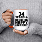 Happy 34th Anniversary 34 Years & Counting - 15oz Accent Mug Orange