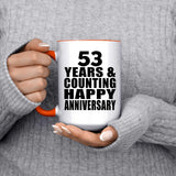 Happy 53rd Anniversary 53 Years & Counting - 15oz Accent Mug Orange