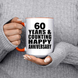 Happy 60th Anniversary 60 Years & Counting - 15oz Accent Mug Orange