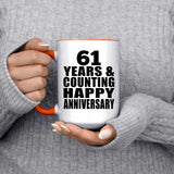 Happy 61st Anniversary 61 Years & Counting - 15oz Accent Mug Orange