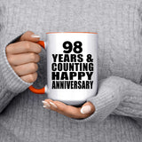 Happy 98th Anniversary 98 Years & Counting - 15oz Accent Mug Orange