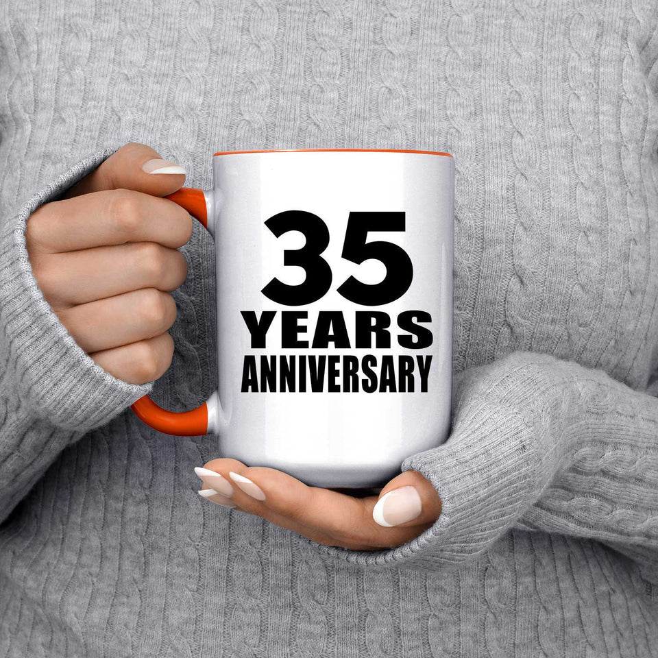 35th Anniversary 35 Years Anniversary - 15oz Accent Mug Orange