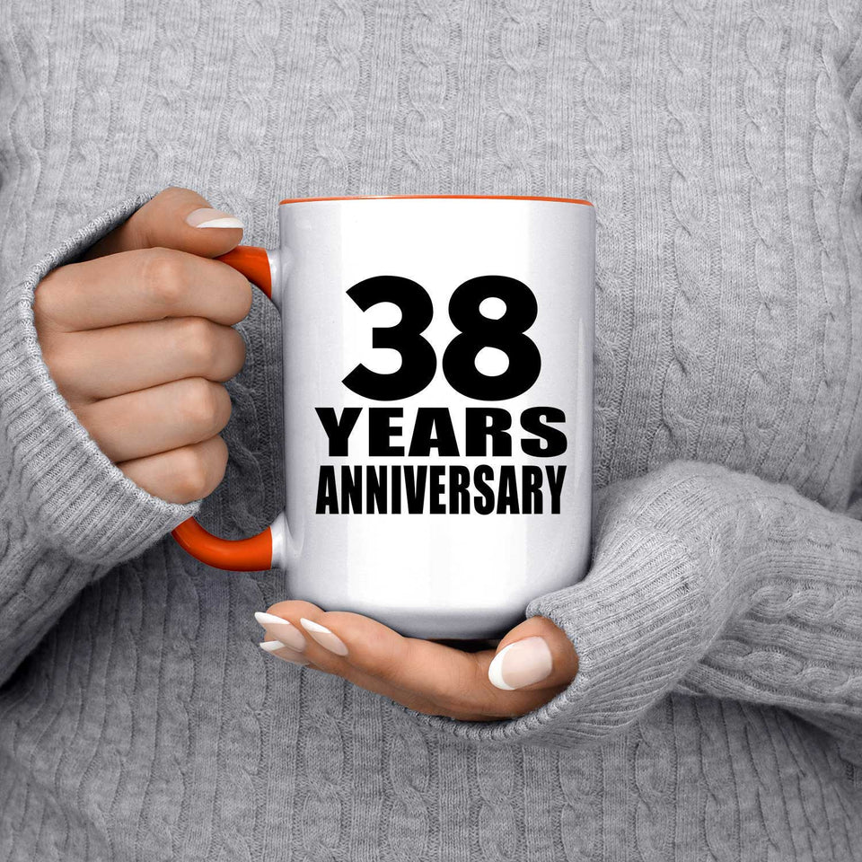 38th Anniversary 38 Years Anniversary - 15oz Accent Mug Orange