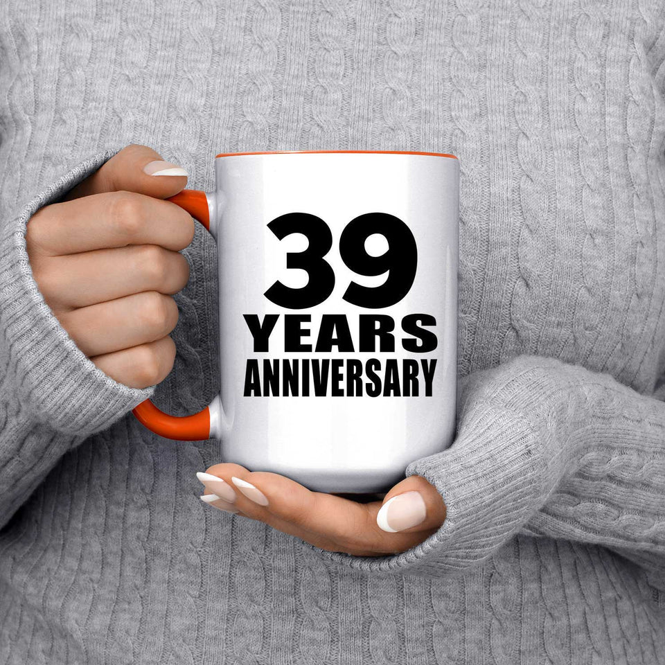 39th Anniversary 39 Years Anniversary - 15oz Accent Mug Orange