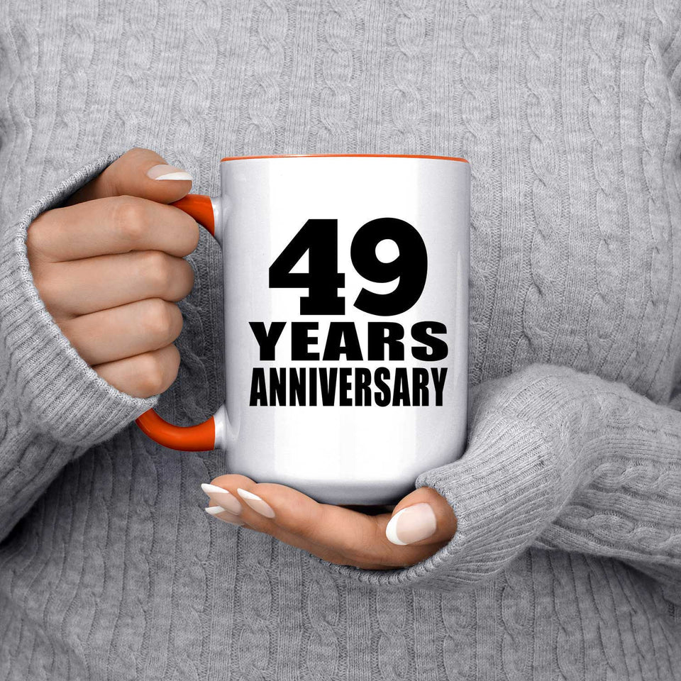 49th Anniversary 49 Years Anniversary - 15oz Accent Mug Orange