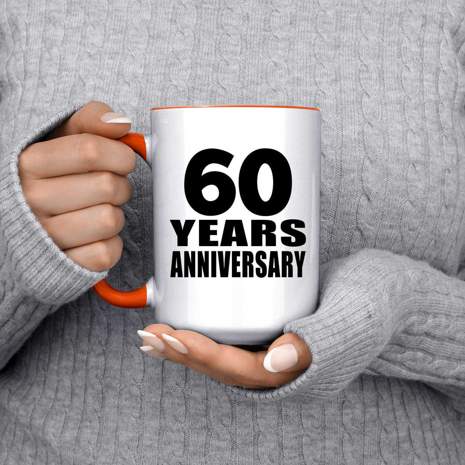 60th Anniversary 60 Years Anniversary - 15oz Accent Mug Orange
