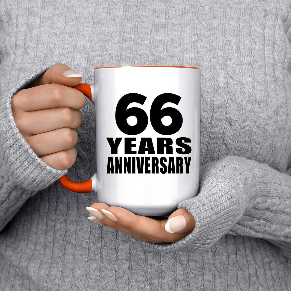 66th Anniversary 66 Years Anniversary - 15oz Accent Mug Orange