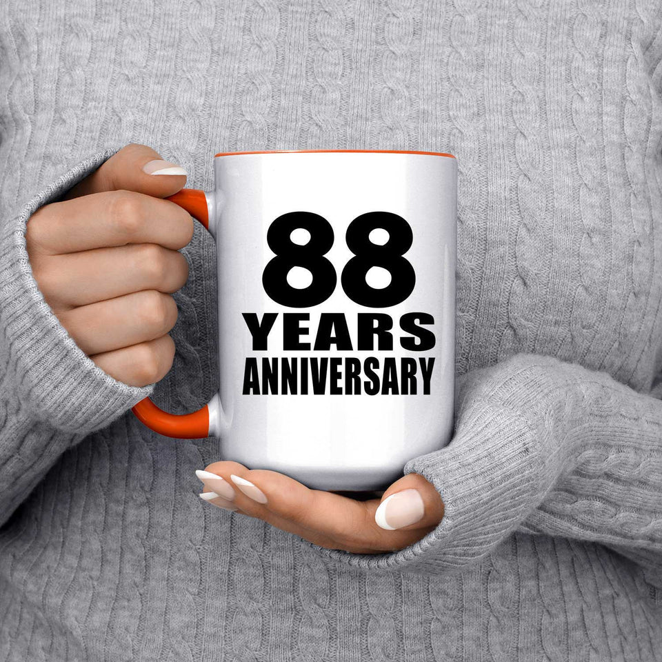 88th Anniversary 88 Years Anniversary - 15oz Accent Mug Orange
