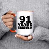 91st Anniversary 91 Years Anniversary - 15oz Accent Mug Orange