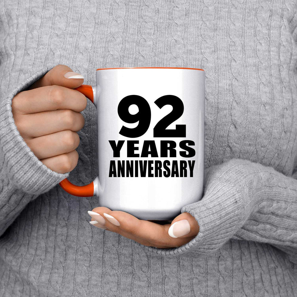92nd Anniversary 92 Years Anniversary - 15oz Accent Mug Orange