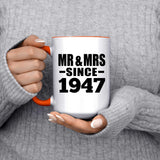 77th Anniversary Mr & Mrs Since 1947 - 15oz Accent Mug Orange