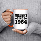 60th Anniversary Mr & Mrs Since 1964 - 15oz Accent Mug Orange
