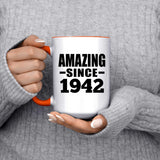82nd Birthday Amazing Since 1942 - 15oz Accent Mug Orange