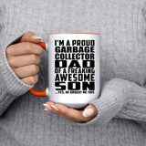 Proud Garbage Collector Dad Of Awesome Son - 15oz Accent Mug Orange