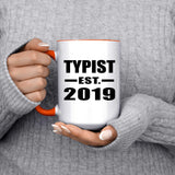 Typist Established EST. 2019 - 15oz Accent Mug Orange