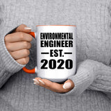 Environmental Engineer Established EST. 2020 - 15oz Accent Mug Orange
