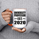 University Professor Established EST. 2020 - 15oz Accent Mug Orange
