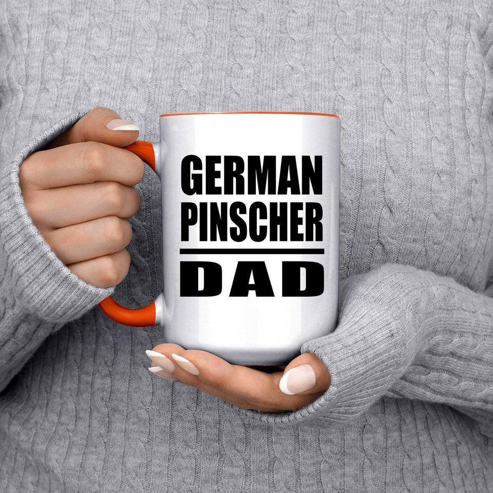 German Pinscher Dad - 15oz Accent Mug Orange