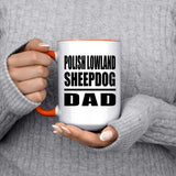 Polish Lowland Sheepdog Dad - 15oz Accent Mug Orange