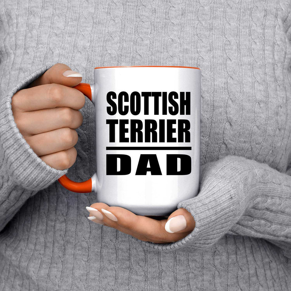 Scottish Terrier Dad - 15oz Accent Mug Orange