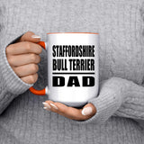 Staffordshire Bull Terrier Dad - 15oz Accent Mug Orange