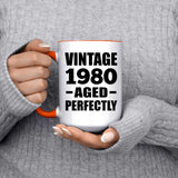 44th Birthday Vintage 1980 Aged Perfectly - 15oz Accent Mug Orange