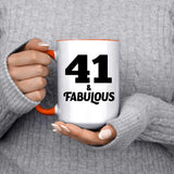 41st Birthday 41 & Fabulous - 15oz Accent Mug Orange