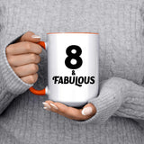 8th Birthday 8 & Fabulous - 15oz Accent Mug Orange