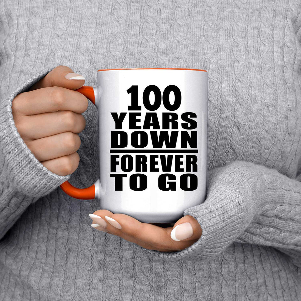 100th Anniversary 100 Years Down Forever to Go - 15oz Accent Mug Orange