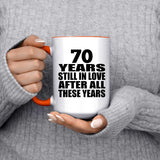 70th Anniversary 70 Years Still In Love After These Years - 15oz Accent Mug Orange