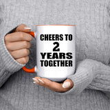2nd Anniversary Cheers To 2 Years Together - 15oz Accent Mug Orange