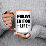 Film Editor Life - 15oz Accent Mug Orange