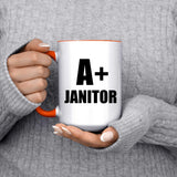 A+ Janitor - 15oz Accent Mug Orange