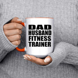 Dad Husband Fitness Trainer - 15oz Accent Mug Orange